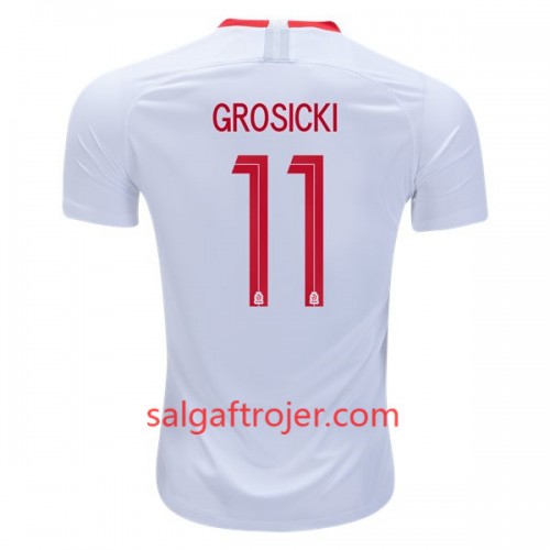 Polen Fodboldtrøjer Grosicki 11 Hjemmebanesæt VM 2018 Polen Fodboldtrøjer Grosicki 11 Hjemmebanesæt VM 2018